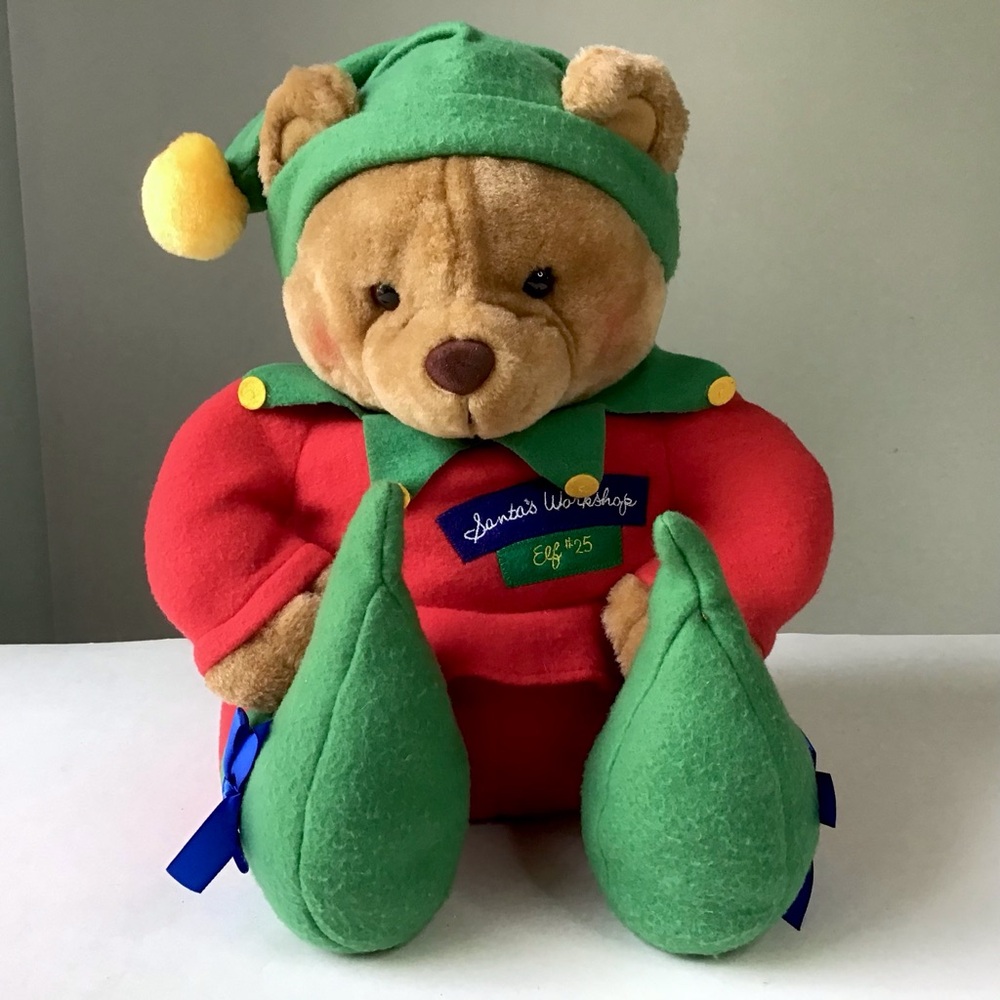 Vintage Hallmark Chris the Elf Bear #25 Santa’s Workshop Christmas Stuffed Plush